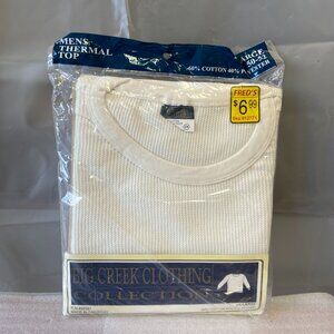 NWT Men’s Big Creek White Thermal Top 2XL 50-52 Long Johns Waffle Knit